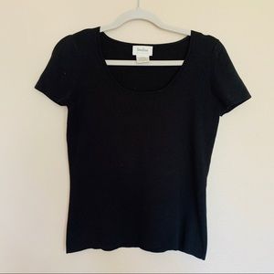 Neiman Marcus black short sleeve shirt